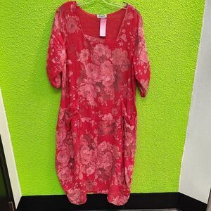 Floral Red Dress